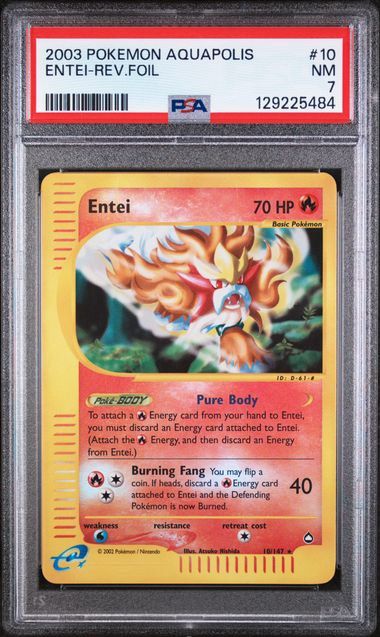 PSA - 7 - 2003 Pokemon Aquapolis Entei-Rev. Foil #10 [129225484]