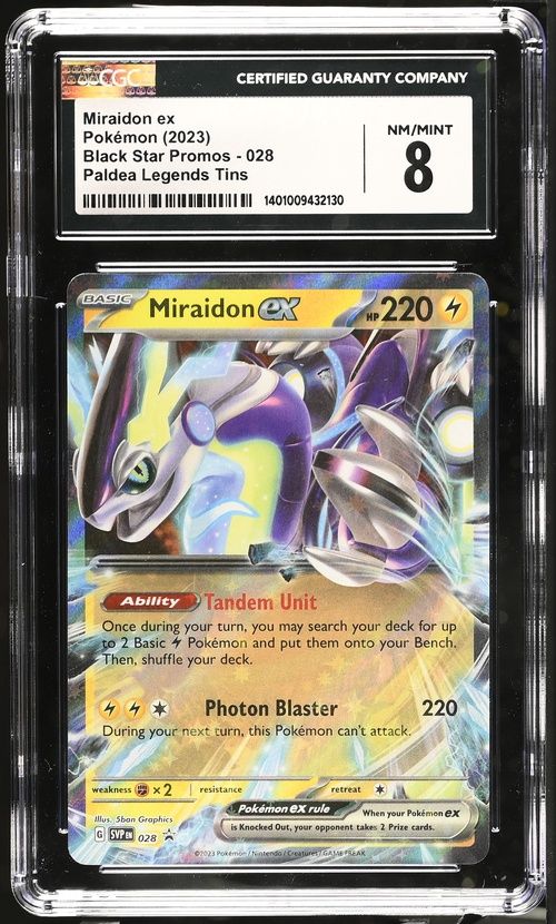 CGC- 8 2023 Pokémon English Black Star Promos Miraidon ex Paldea Legends Tins #028 [1401009432130]