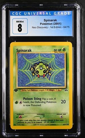 CGC - 8 - Spinarak Pokemon 2001 Neo Discovery 1st Edition #64/75 [3892610142]