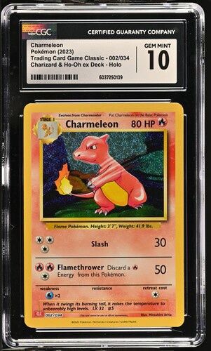 CGC - 10 - 2023 Pokemon Charmeleon Trading Card Game Classic Charizard &amp; Ho-Oh Ex Deck Holo #2/34 [6037250139]