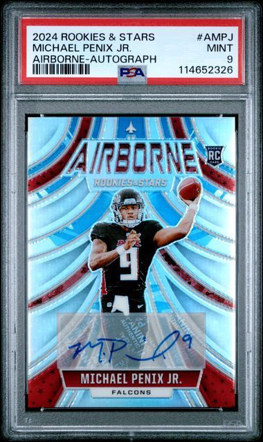 PSA 9 - 2024 PANINI ROOKIES &amp; STARS AIRBORNE #AMPJ MICHAEL PENIX JR. AIRBORNE-AUTOGRAPH [114652326]