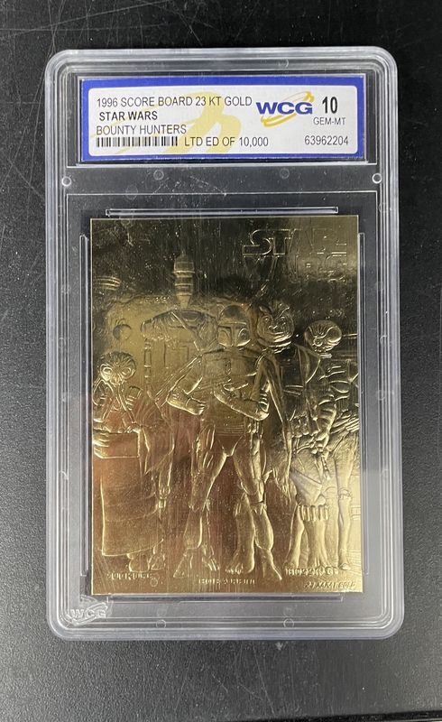 WCG - 10 - 1996 Score Board Star Wars Bounty Hunters 23KT Gold [63962204]