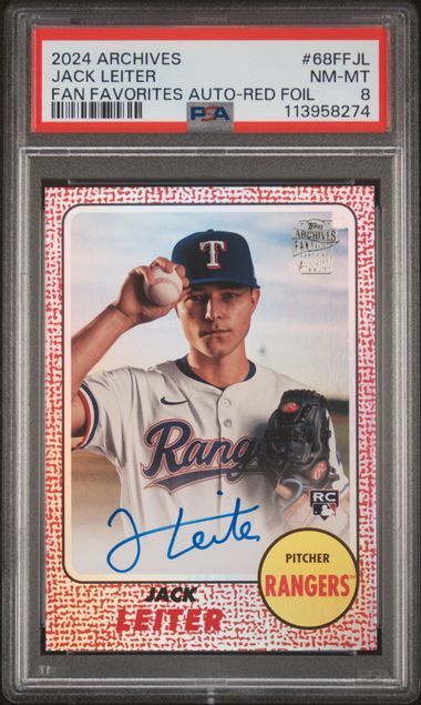 PSA 8 - 2024 Archives Jack Leiter Fan Favorites Auto-Red Foil #68FFJL [113958274]