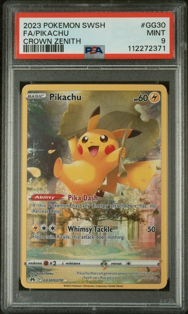 PSA 9 - 2023 POKEMON SWORD AND SHIELD CROWN ZENITH #GG30 FA/PIKACHU CROWN ZENITH [112272371]