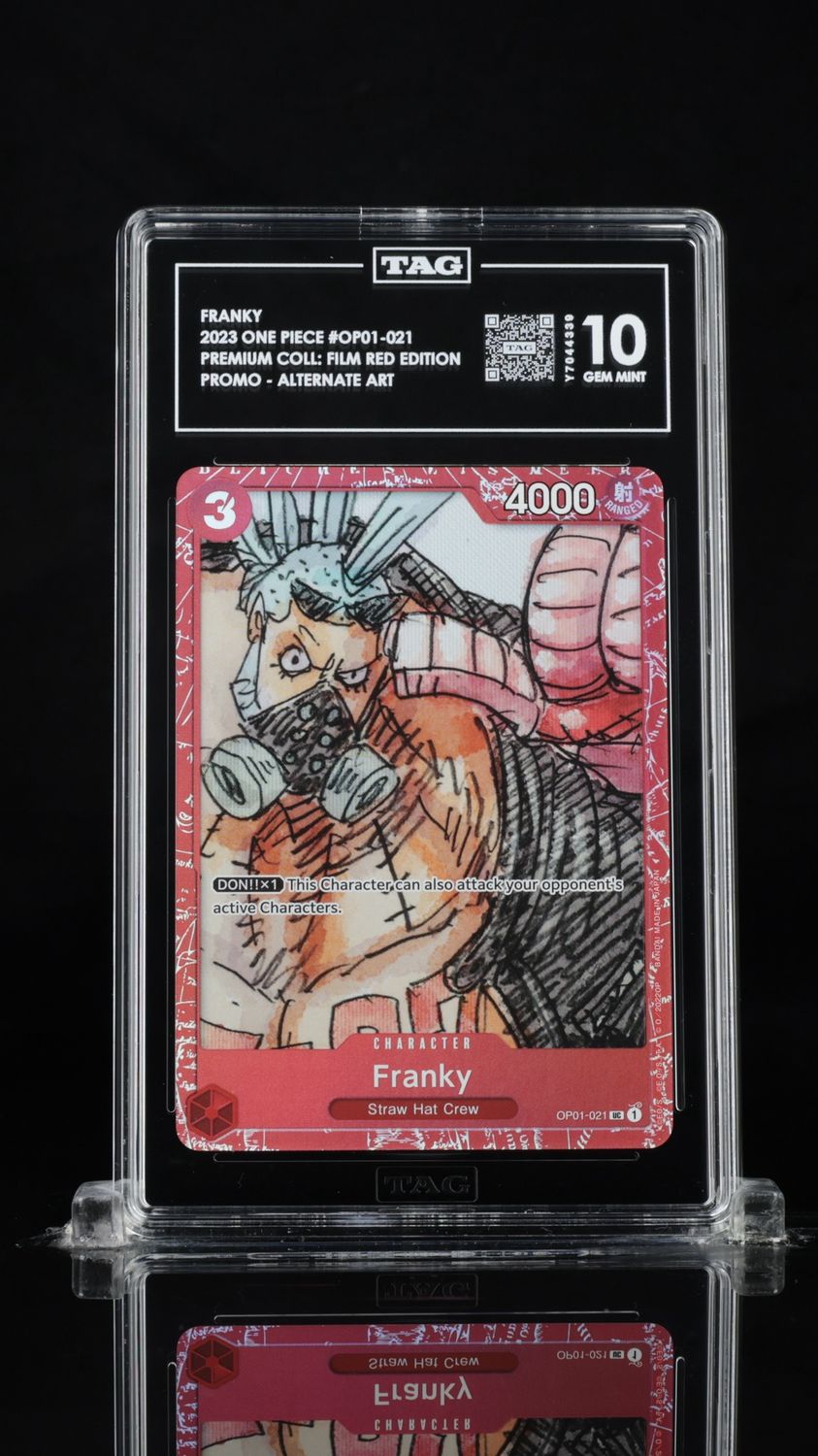 TAG 10 - 2023 One Piece Franky #OP01-021 Premium Coll: Film Red Edition Promo - Alternate Art [Y7044339]