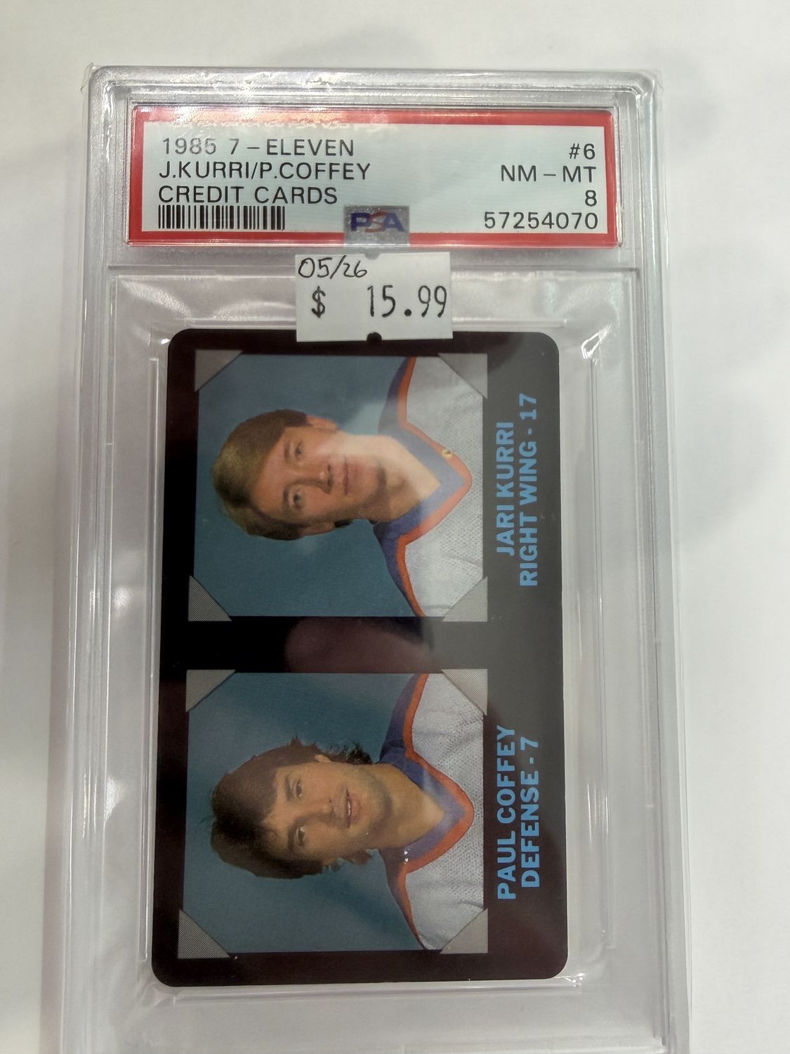 PSA 8 - 1985 7-ELEVEN CREDIT CARDS #6 J.KURRI/P.COFFEY CREDIT CARDS (57254070)