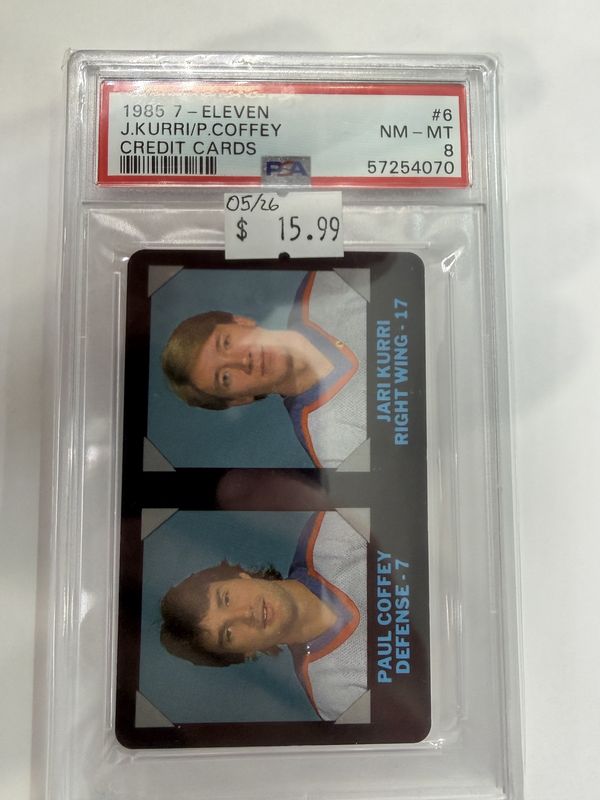 PSA 8 - 1985 7-ELEVEN CREDIT CARDS #6 J.KURRI/P.COFFEY CREDIT CARDS (57254070)