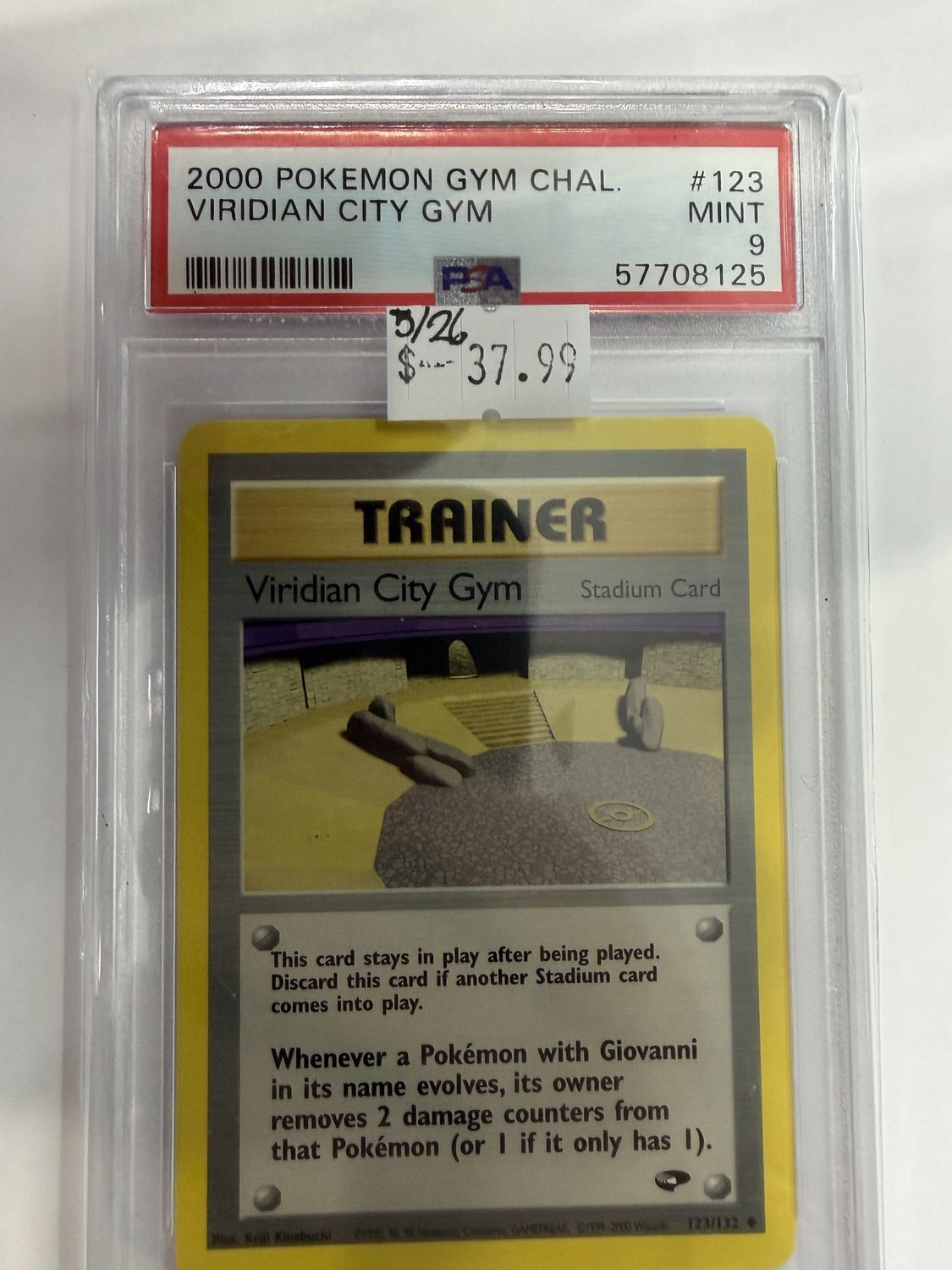PSA 9 - 2000 POKEMON GYM CHALLENGE #123 VIRIDIAN CITY GYM (57708125)