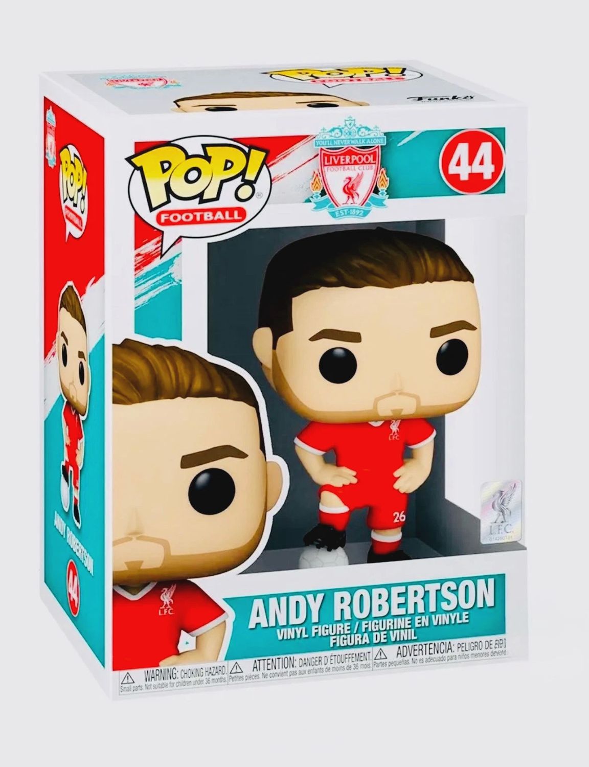 Funko Pop! #44 Andy Robertson -Liverpool Football Club, Condition: Good, Exclusive: L.F.C. Stamp, Variant: None
