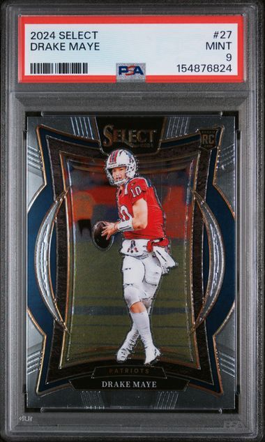 PSA 9 - 2024 Select Drake Maye #27 Patriots Football [154876824]