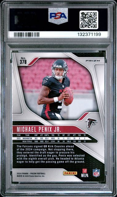 PSA - 9 2024 Prizm Michael Fenix Jr. Silver Prizm #278 [132371199]