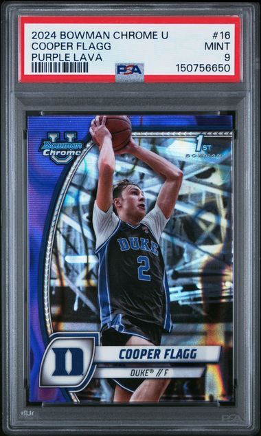 PSA 9 - 2024 Bowman Chrome U Cooper Flagg Purple Lava #16 [150756650]