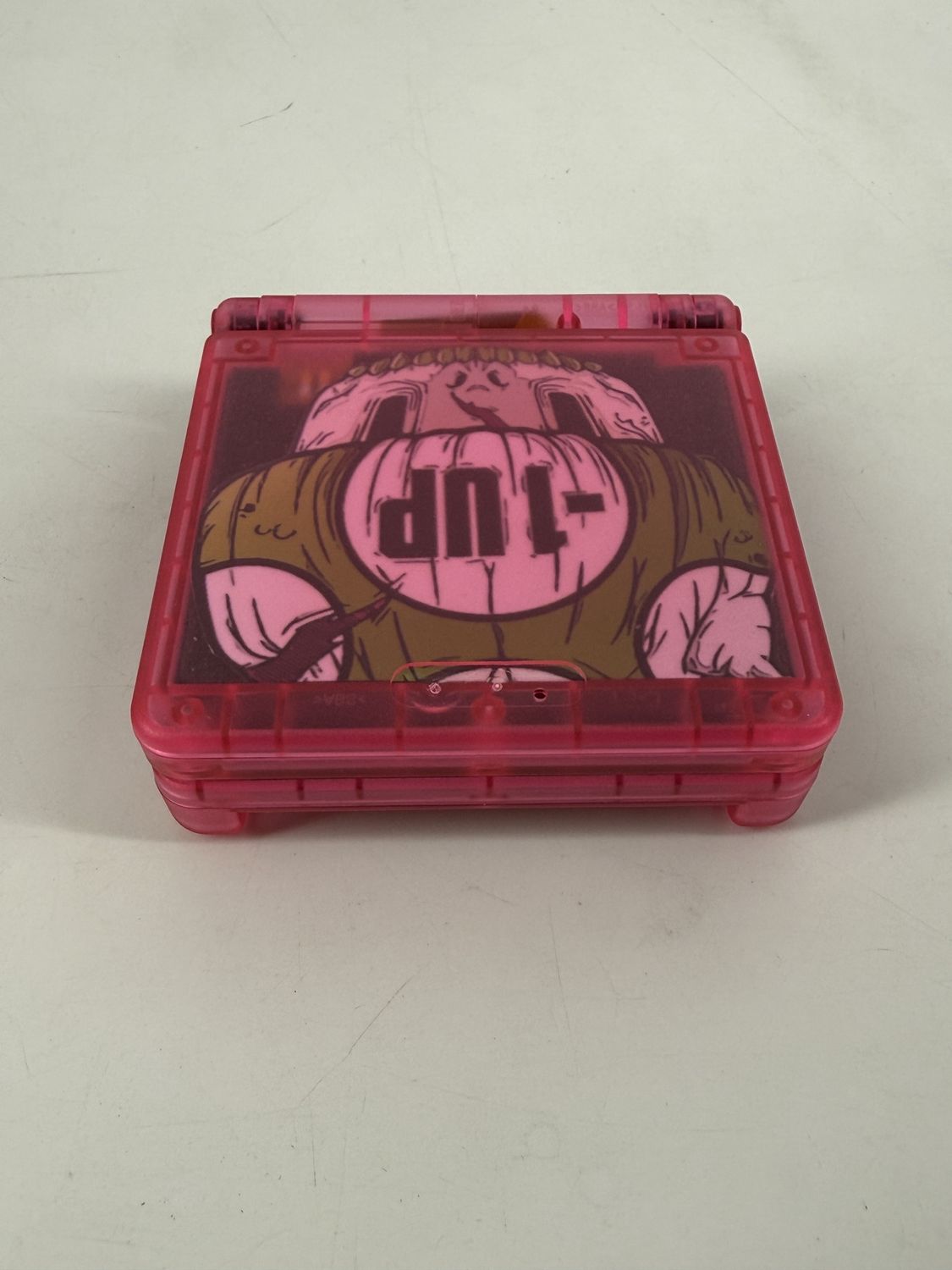 Game Boy Advance SP System - Modded 1up Mushroom - Pink