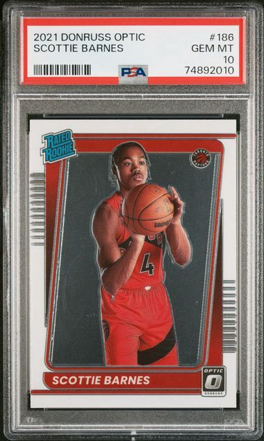 PSA 10 - 2021 PANINI DONRUSS OPTIC #186 SCOTTIE BARNES (748920100