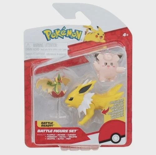 Flapple, Jolteon, &amp; Clefairy Pokemon Battle Figures