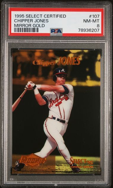 PSA 8 - 1995 SELECT CERTIFIED #107 CHIPPER JONES MIRROR GOLD [78936207]
