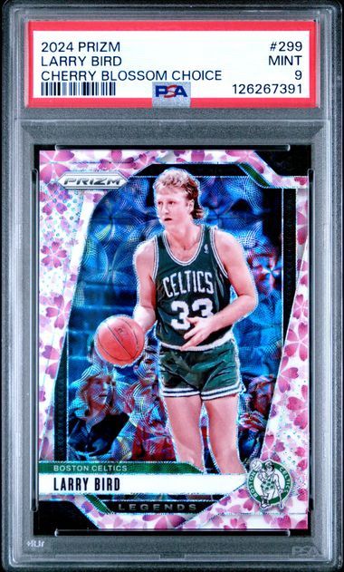 PSA 9 - 2024 PANINI PRIZM #299 LARRY BIRD CHERRY BLOSSOM CHOICE [126267391]