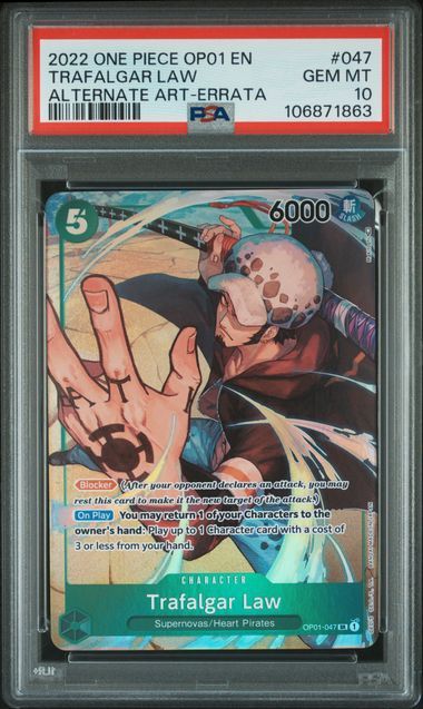 PSA 10 - 2022 One Piece OP01 EN Trafalgar Law Alternate Art-Errata - [106871863]