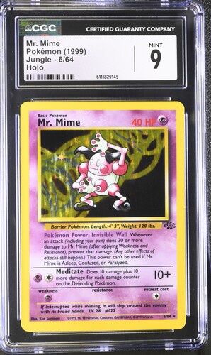 CGC - 9 1999 Pokemon Mr. Mime Jungle - 6/64 Holo [6111829145]