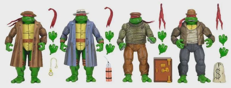 NECA Teenage Mutant Ninja Turtles Mirage Comics Gangster Turtles 7" Scale Action Figure - 4pk