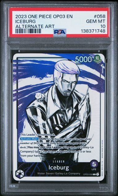 PSA 10 - 2023 One Piece OP03 EN Iceburg Alternate Art #058 [138371748]