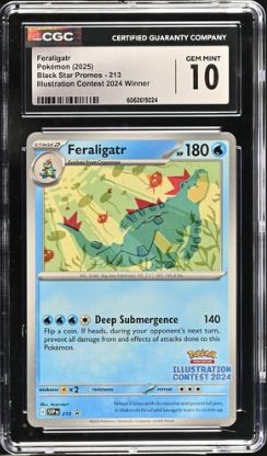 CGC 10 - 2025 Pokemon Black Star Promos Feraligatr Illustration Contest 2024 Winner Gem Mint 10 [6062619224]