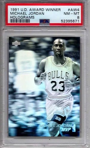 1991 UPPER DECK AWARD WINNER HOLOGRAM #AW4 MICHAEL JORDAN HOLOGRAMS [52395671]