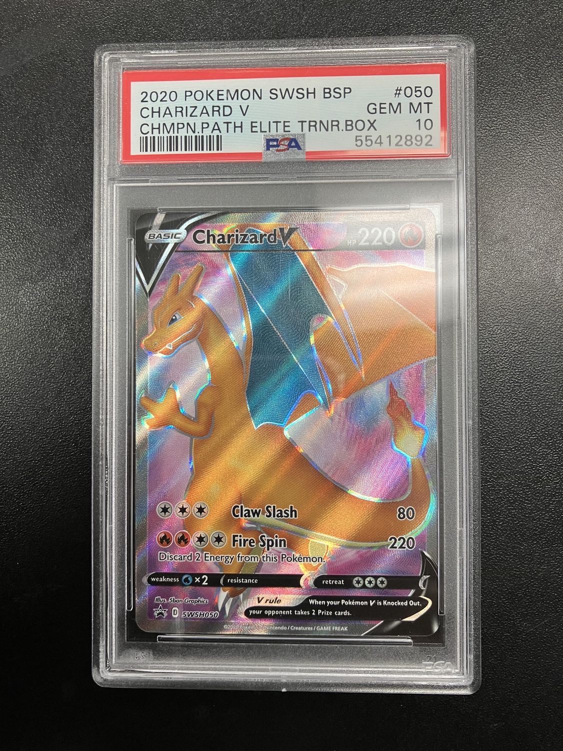 PSA - 9 2025 Pokemon SwSh BSP Charizard V Chmpn.Path Elite Trnr.Box #050 [55412892]