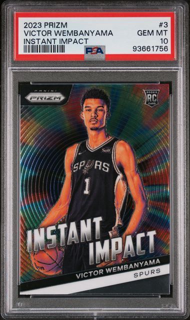 PSA 10 - 2023 PANINI PRIZM INSTANT IMPACT #3 VICTOR WEMBANYAMA INSTANT IMPACT [93661756]