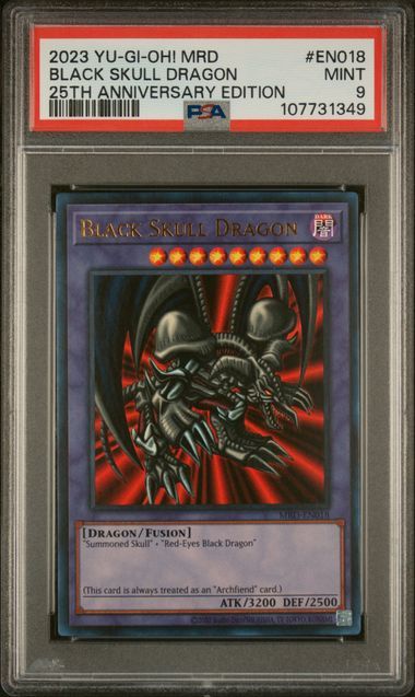 PSA 9 - 2023 YU-GI-OH! METAL RAIDERS 25TH ANNIVERSARY EDITION #EN018 BLACK SKULL DRAGON 25TH ANNIVERSARY EDITION [107731349]