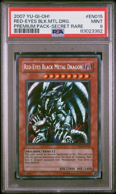 PSA 9 - 2007 YU-GI-OH! PREMIUM PACK #EN015 RED-EYES BLK.MTL.DRG. PREMIUM PACK-SECRET RARE [83023382]