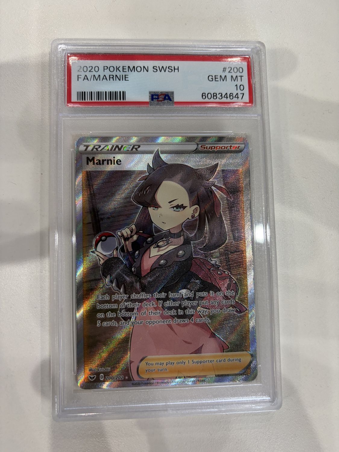 PSA 10 - 2020 POKEMON SWORD &amp; SHIELD #200 FA/MARNIE (60834647)