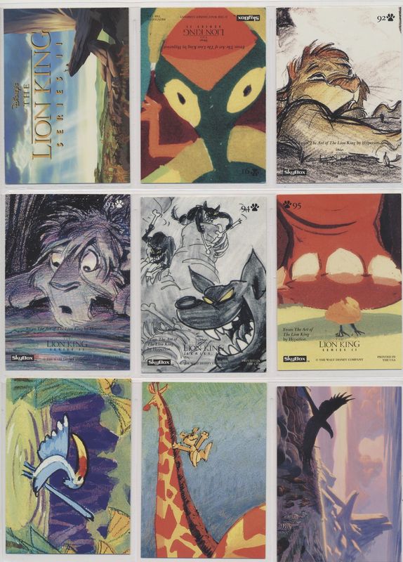 1994 Skybox Lion King Disney 1-90 Base set