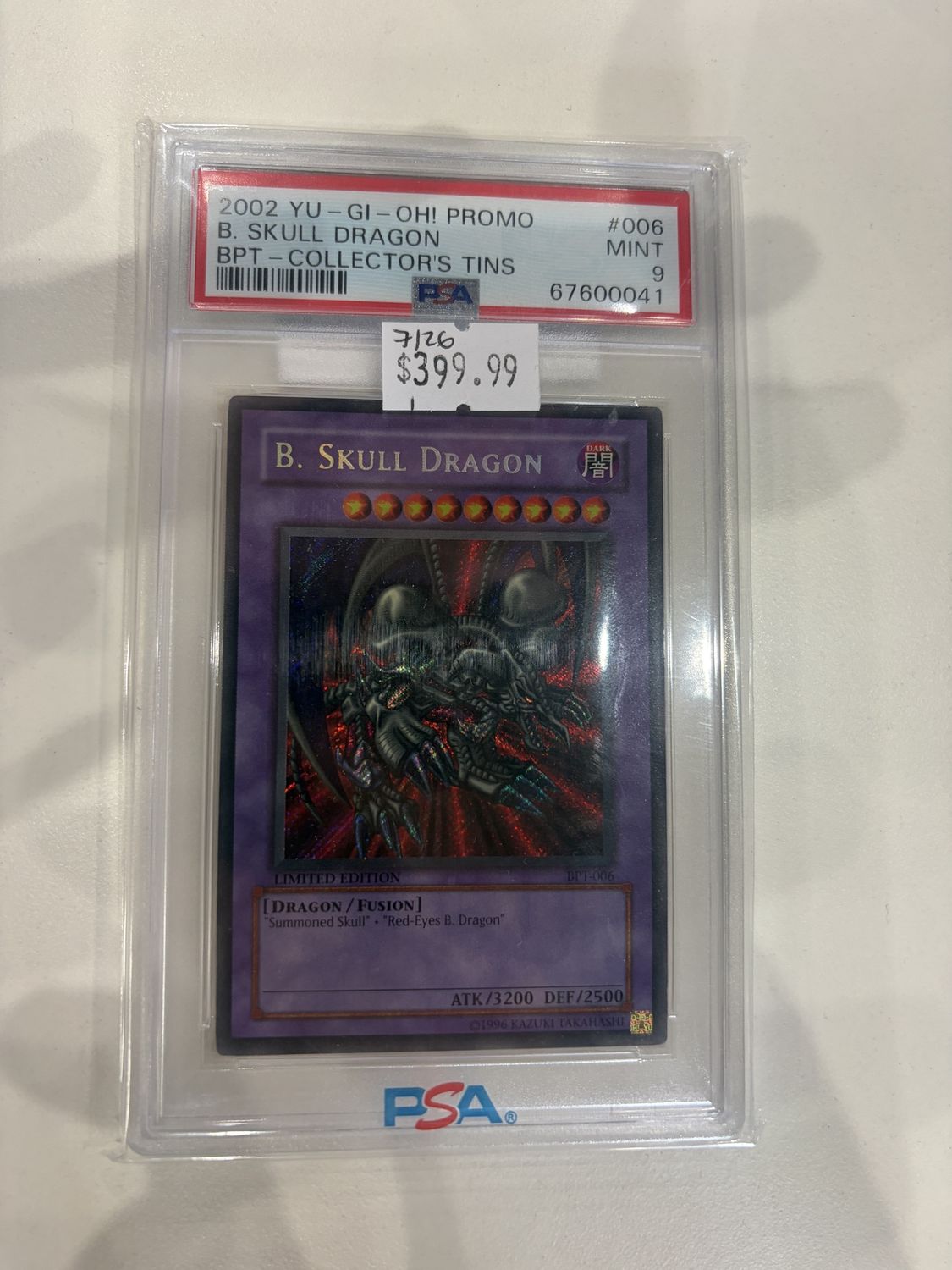 PSA 9 - 2002 YU-GI-OH! PROMO BPT-COLLECTOR'S TINS #006 B. SKULL DRAGON BPT-COLLECTOR'S TINS (67600041)