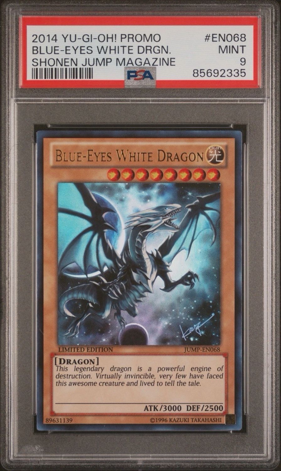 PSA - 9 - 2014 YU-GI-OH! PROMO SHONEN JUMP MAGAZINE #EN068 BLUE-EYES WHITE DRGN. SHONEN JUMP MAGAZINE [55468207]