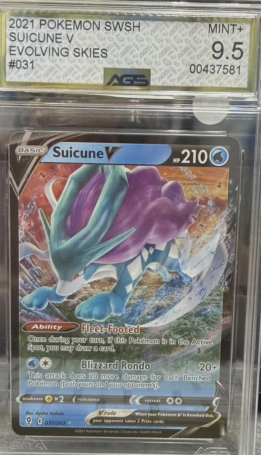 AGS 9.5 - 2021 Pokemon SWSH - Suicune V - Evolving Skies - #031 - [00437581]