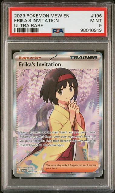 PSA - 9 2023 Pokemon Mew EN Erika's Invitation #196 [98010919]