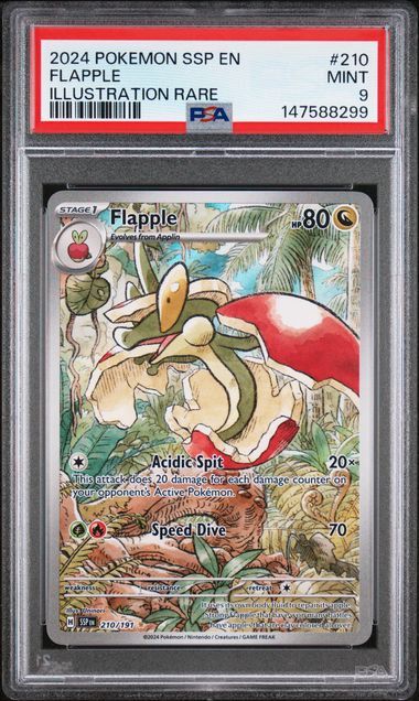 PSA 9 - 2024 POKEMON SSP EN-SURGING SPARKS #210 FLAPPLE ILLUSTRATION RARE - [147588299]