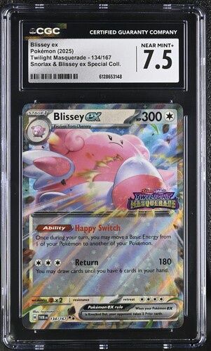 CGC 7.5 - Blissey ex 2025 Pokémon English Twilight Masquerade 134/167 Snorlax &amp; Blissey ex Special Coll. [6128653148]