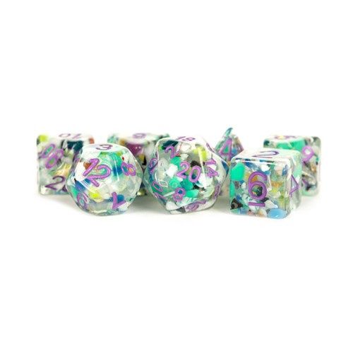 FanRoll Resin Dice Poly Set Recycled w/Purple (7)