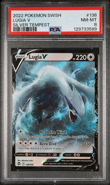 PSA - 8 2022 Pokemon SwSh Lugia V Silver Tempest #138 [129733589]