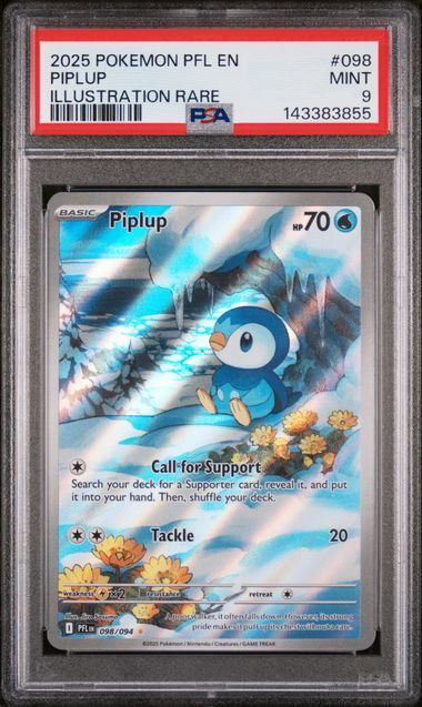 PSA - 9 2025 Pokemon PFL EN Piplup Illustration Rare #098 [143383855]