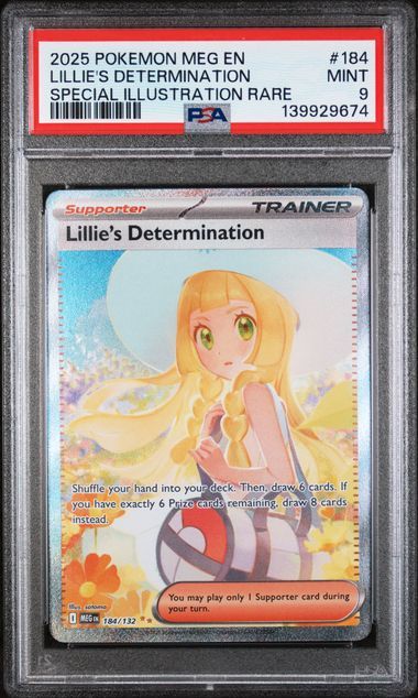 PSA 9 - 2025 POKEMON MEG EN-MEGA EVOLUTION #184 LILLIE'S DETERMINATION SPECIAL ILLUSTRATION RARE [139929674]