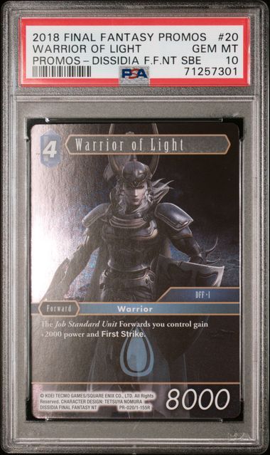 PSA 10 - 2018 FINAL FANTASY PROMOS #20 WARRIOR OF LIGHT PROMOS-DISSIDIA F.F.NT SBE [71257301]