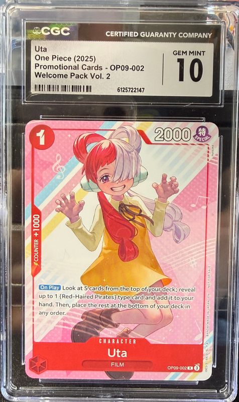 CGC 10 - Uta One Piece (2025) Promotional Cards - OP09-002 Welcome Pack Vol.2 [6125722147]