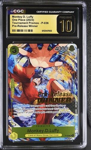 CGC 10 - 2023 One Piece English Monkey D. Luffy Tournament Promos P-036 [6153147003]