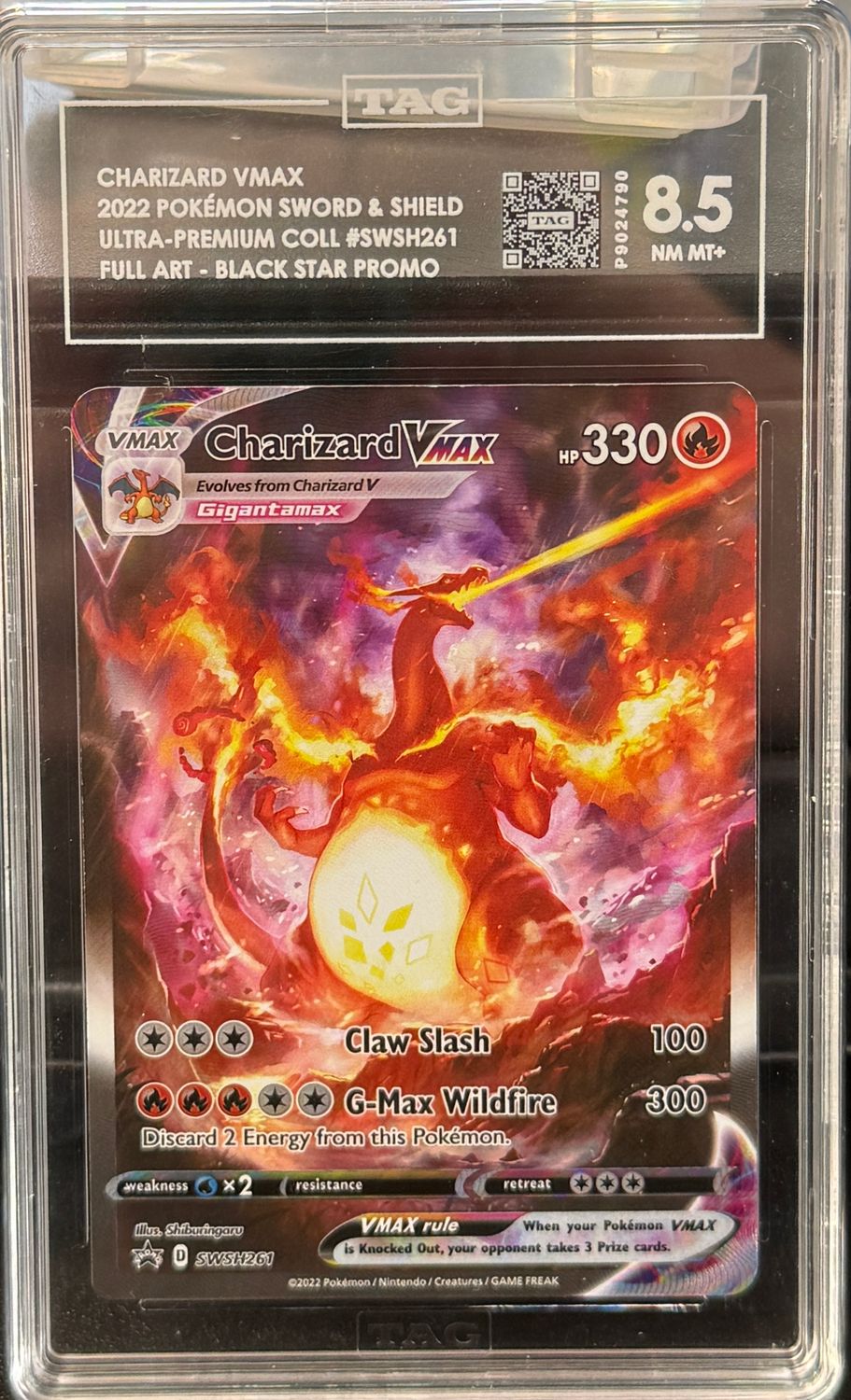TAG 8.5 - 2022 Pokemon English Charizard VMAX Sword &amp; Shield Ultra Premium Collection SWSH261 [P9024790]