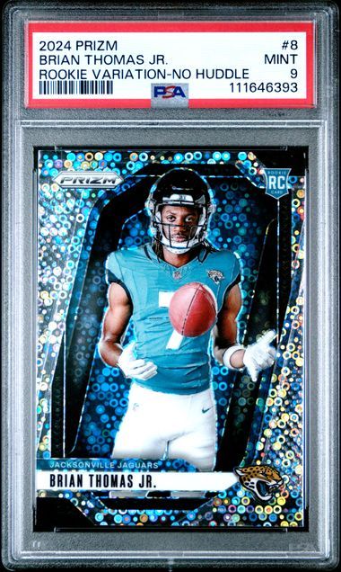 PSA - 9 2024 Prizm Brian Thomas Jr. Rookie Variation - No Huddle #8 [111646393]