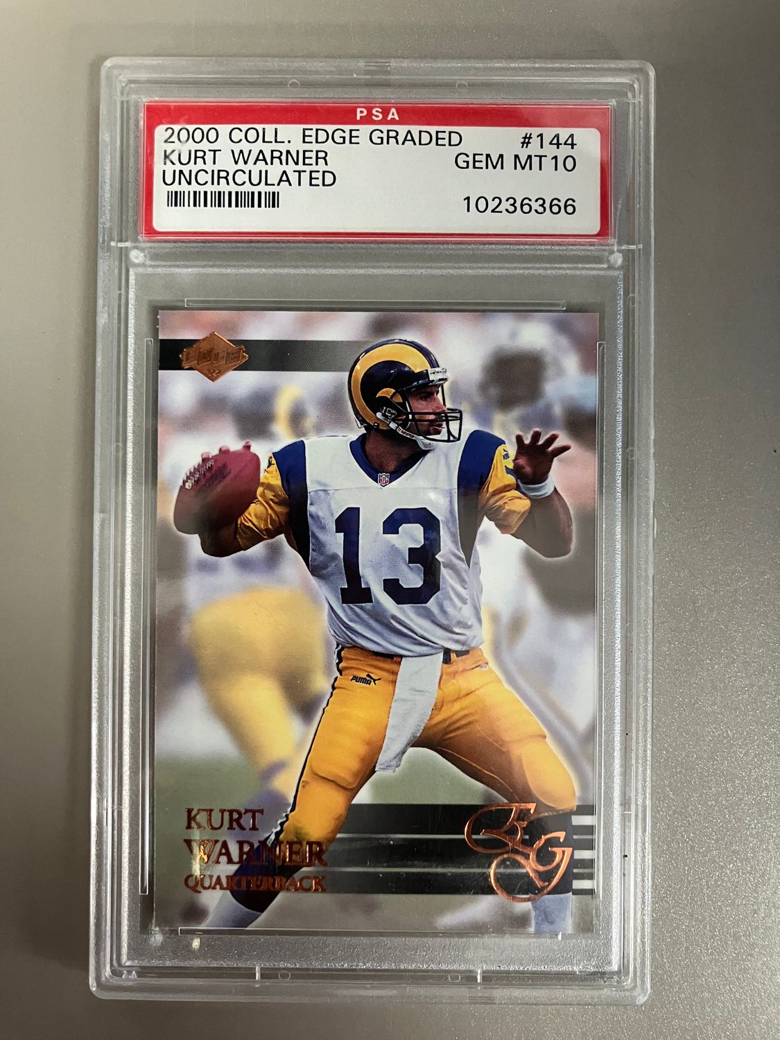 PSA - 10 2000 Coll. Edge Graded Kurt Warner Uncirculated #144 [10236366]
