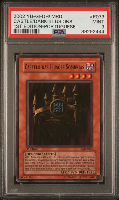 PSA - 9 2002 Yu-Gi-Oh! MRD Castle/Dark Illusions 1st Edition-Portuguese #P073 [89292444]